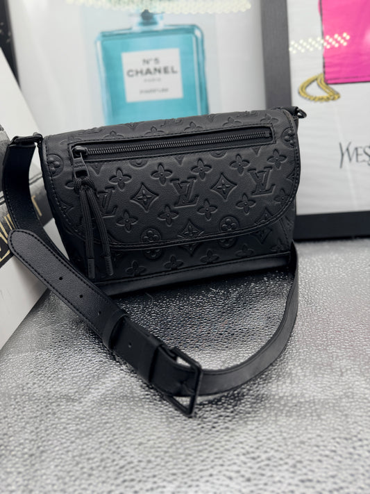 Black Embossed Messenger