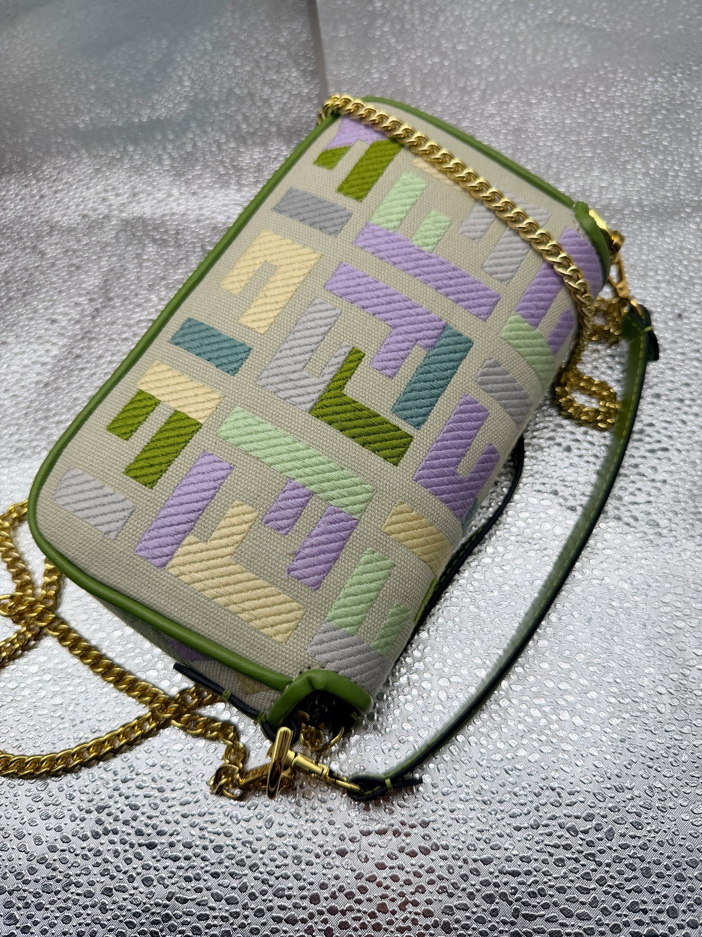 Multi color "F" bag